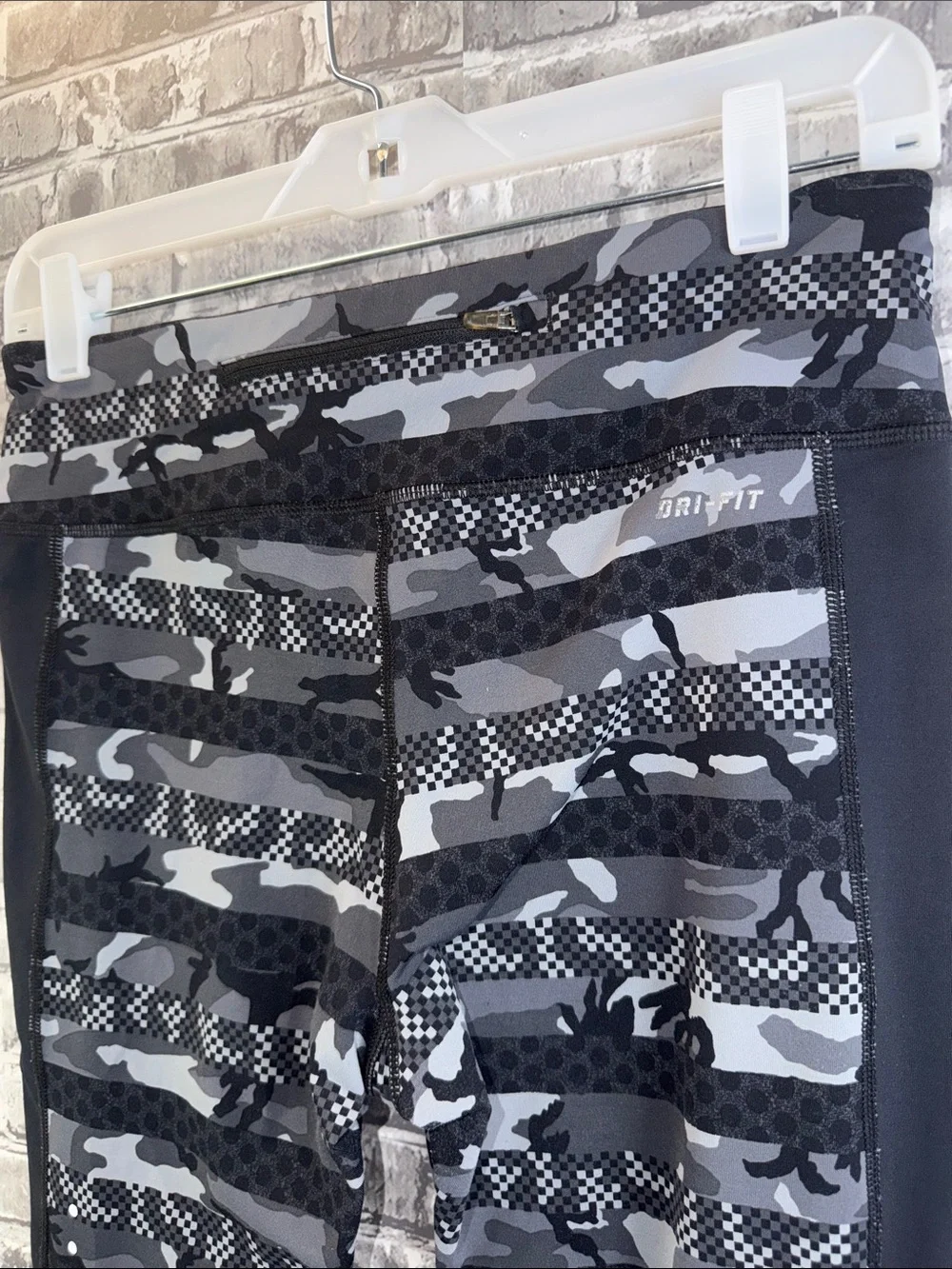 Nike Running Black & Gray Camo Performance Leggings